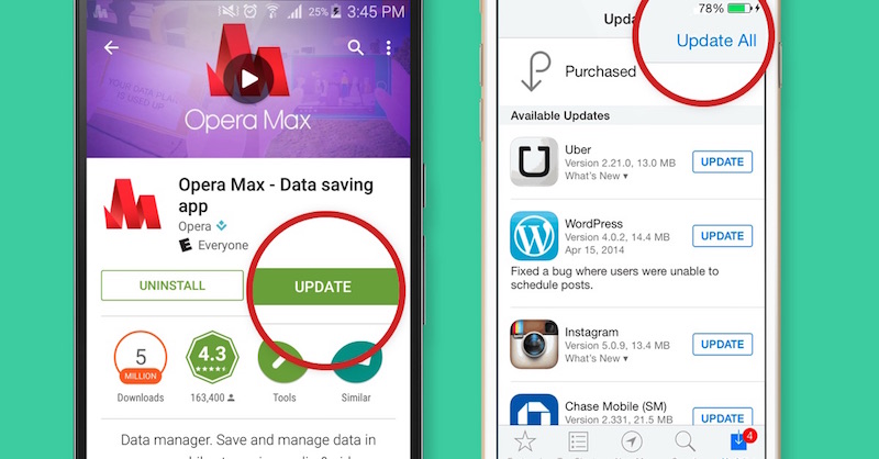 instrucciones para actualizar apps en ios