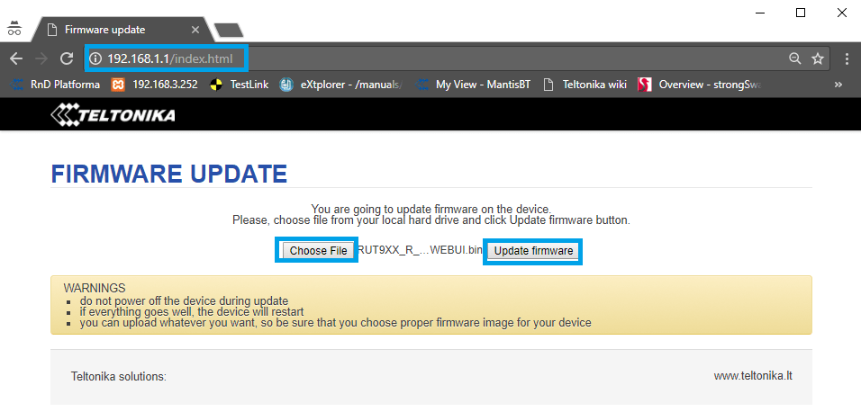 pasos para actualizar firmware de router