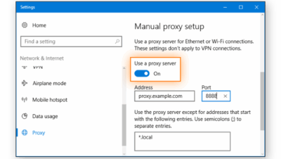 pasos para configurar un proxy simple