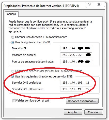 tutorial para establecer servidor dns