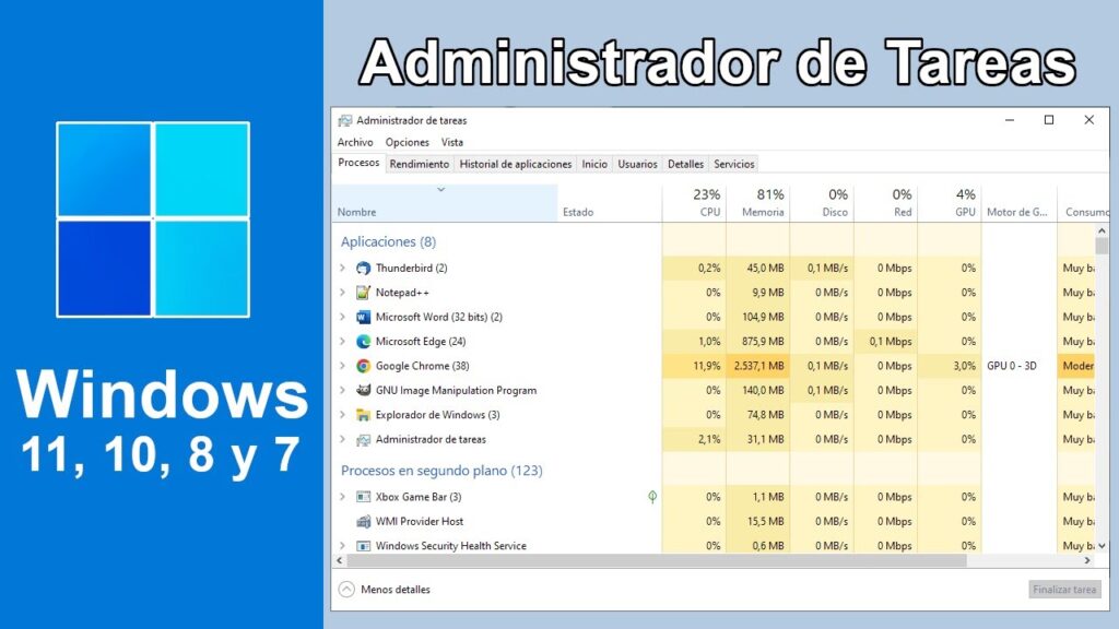 tutorial para usar el administrador de tareas en windows